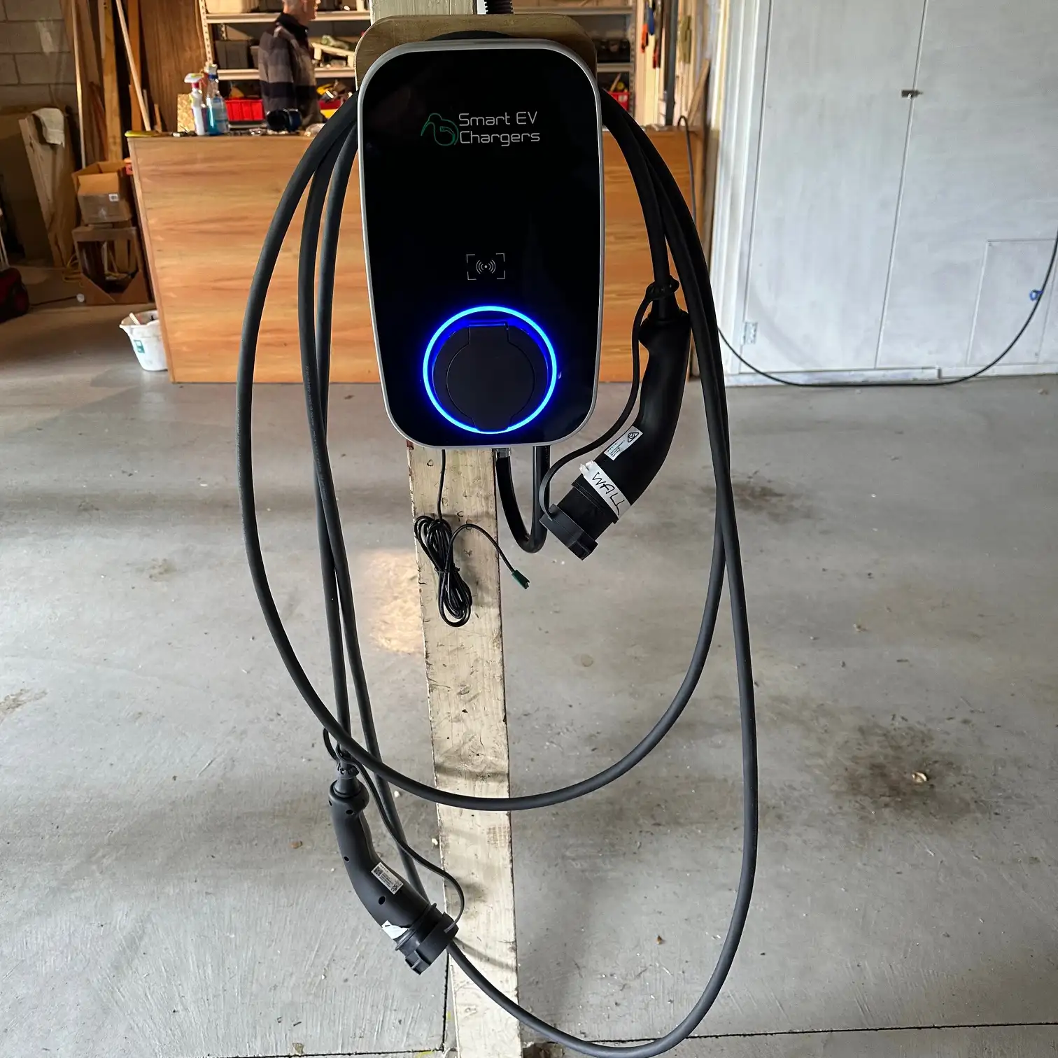 Wall-mounted electric vehicle charger installation East Auckland